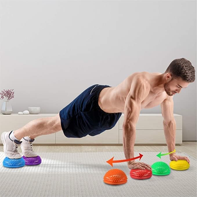 Yes4All 6 PCS Balance Pods mini, 3 Formen Hedgehog Balance Pods und Balance Disc, Rocky und geometri
