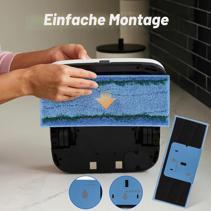 Sgizoku 8 Stück Waschbare Wischtücher für iRobot Braava M6 Serie,Wiederverwendbare Mop-Pads für i Ro