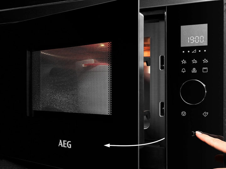 AEG MBE2657DEM 60cm Einbau-Mikrowelle / Touch-Bedienung / Grillfunktion / Display mit Uhr, Edelstahl