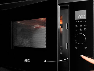 AEG MBE2657DEM 60cm Einbau-Mikrowelle / Touch-Bedienung / Grillfunktion / Display mit Uhr, Edelstahl