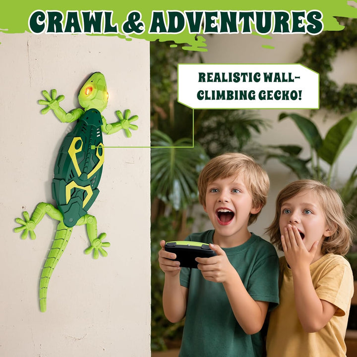 Wall Crawler Gecko, Remote Controlled Crawling Chameleon, Fernbedienung Wand Gecko mit Leuchtenden A