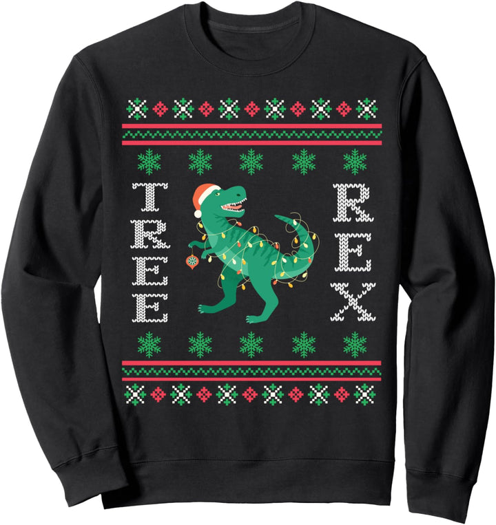 Baum Rex T Rex Dinosaurier Weihnachten Hässlicher Stil Sweatshirt