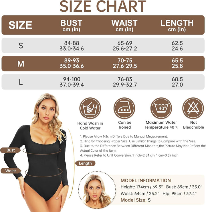 Svanco Body Damen Langarm Bodysuit Bauchweg Formende Shaping Body Shaper für Frauen Elegant Slimming