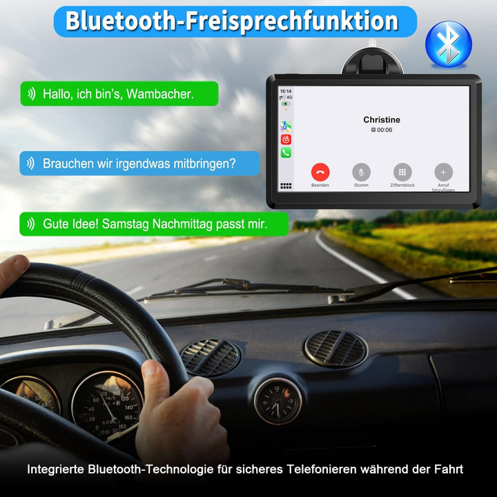 CarPlay Bildschirm, Wireless Android Auto Display mit 7 Zoll Touchscreen, Online Navigationsgeräte,