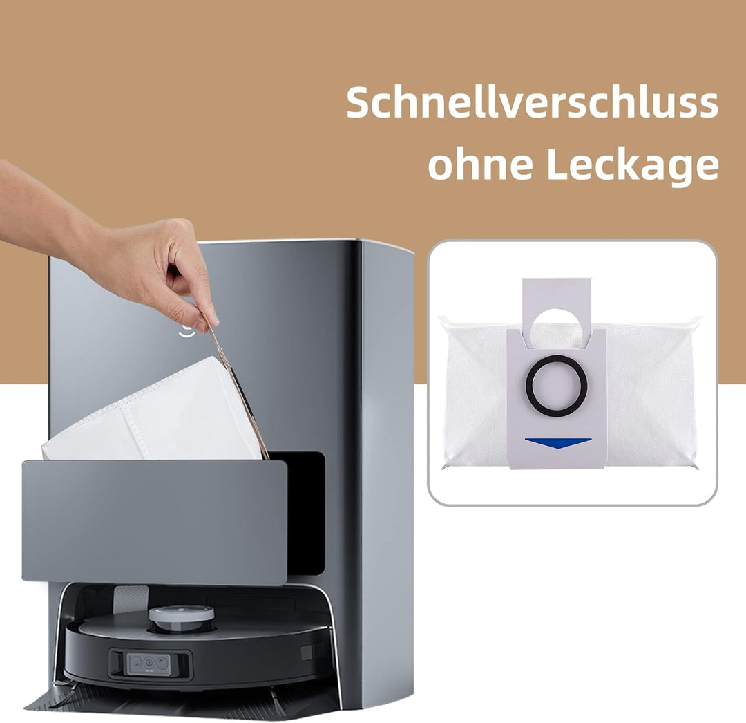 10 Stück Staubbeutel Zubehörset für Ecovacs Deebot X1 Omni / X1 e Omni / T20 Omni Absaugstation, 3L