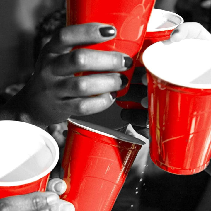 50 Stück Rote & 50 Stück Blaue Partybecher; Wiederverwendbare Getränkebecher Red Cups Trinkbecher 16