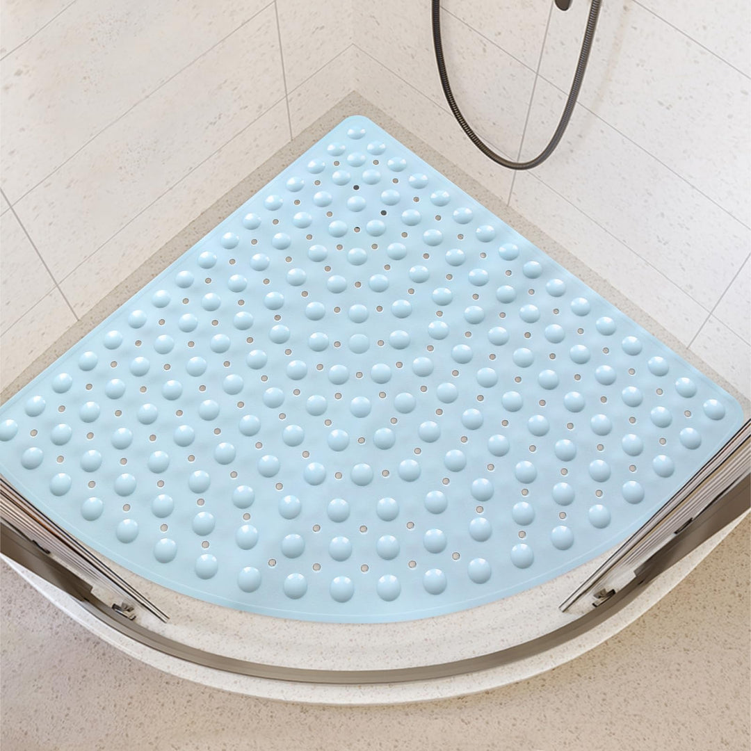 Duschmatte rutschfest Eckduschmatte 70 * 70cm, Duscheinlage Dreieckig mit Saugnäpfe für Eckdusche, D