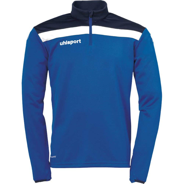 uhlsport Unisex Kinder Offense 23 1/4 Zip Top Kinder Sweatshirt 116 Azurblau/Marine/Weiss, 116 Azurb