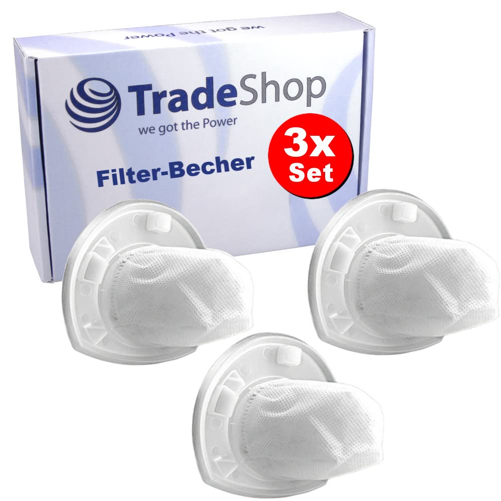 3x Trade-Shop Filter-Becher Ersatzfilter kompatibel mit Black & Decker Dustbuster VF110 BDH2000L CHV