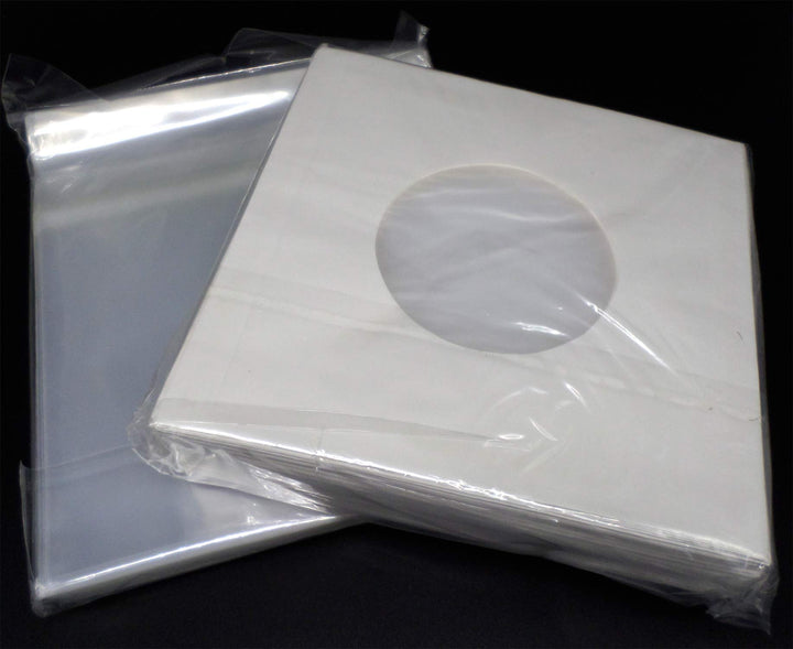 docsmagic.de 100 Polylined Paper Inner Sleeves + Premium Resealable Outer Bags for 7" 45rpm Vinyl Re
