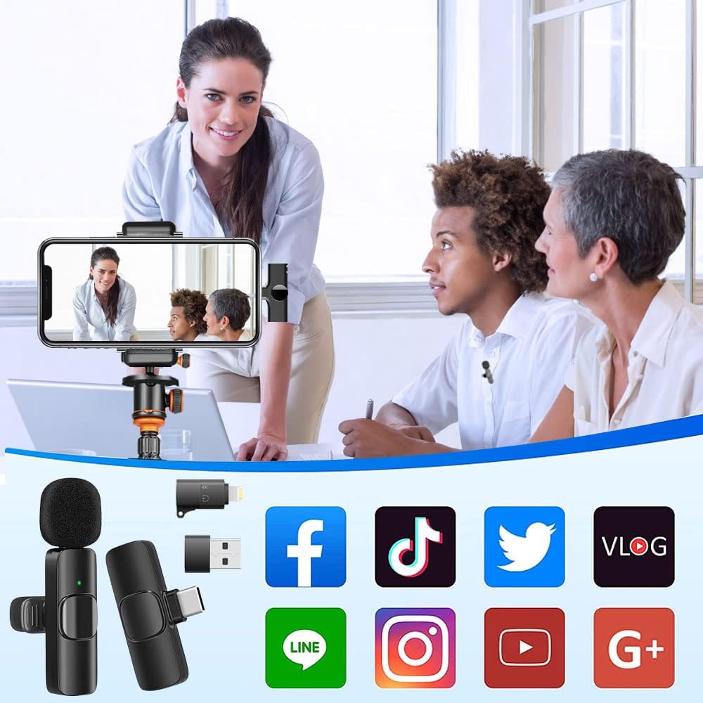 VOVIGGOL Handy Mikrofon für iPhone/iPad/Android/Laptop, Plug-Play Lavalier Mikrofon Wireless Microph