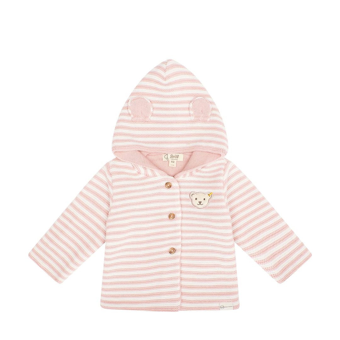Steiff Unisex Baby Strickjacke mit Kapuze Jacke 50 Rosa, 50 Rosa