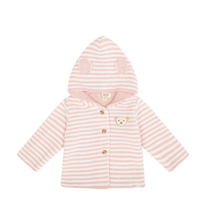 Steiff Unisex Baby Strickjacke mit Kapuze Jacke 50 Rosa, 50 Rosa