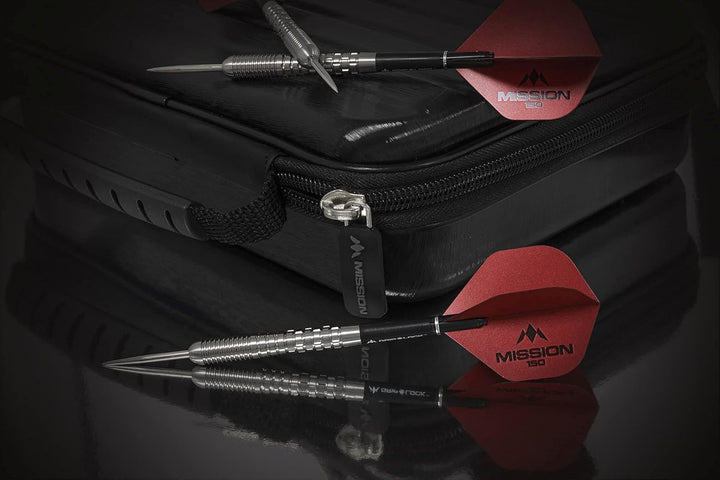 Mission Darts ABS-1 | Slimline Dartkoffer mit metallischem ABS Schwarz, Schwarz