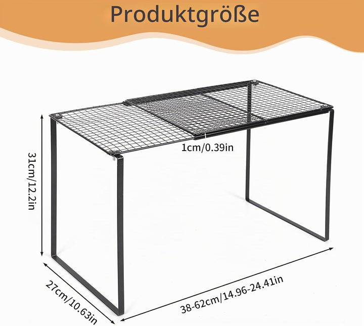 Erweiterbares Schrankregal, 38-62cm Erweiterbarer küchenregal organizer, Stark Regaleinsatz für küch