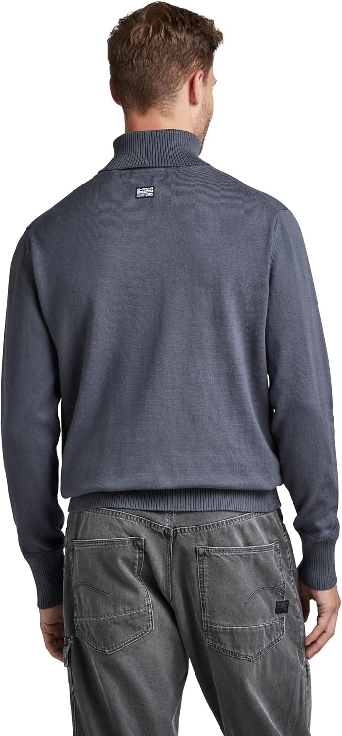 G-STAR Herren Premium Core Turtle Knitted Pullover Knits S Blau (Fantem Blue D21933-c560-863), S Bla