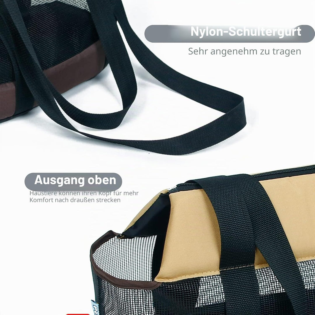 PETCUTE Transporttasche für Kleine Hunde und Katzen,Atmungsaktive Haustiertragetasche,Hundetasche Ka