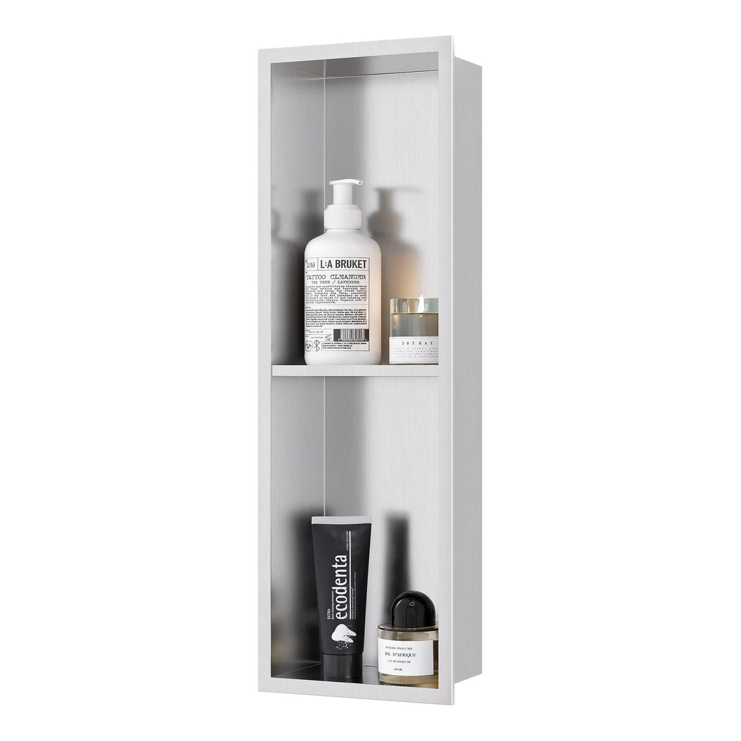 Neodrain Wandnische Dusche Edelstahl Duschnische mit Regal Doppelnische für Badezimmer 60 x 20 cm, G