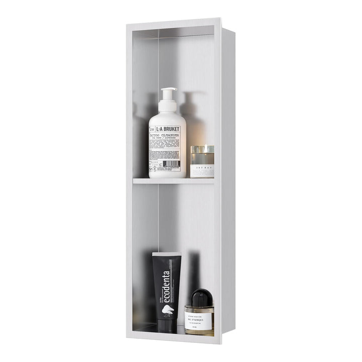 Neodrain Wandnische Dusche Edelstahl Duschnische mit Regal Doppelnische für Badezimmer 60 x 20 cm, G