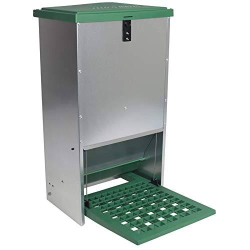 Automatischer Futtertrog Feedomatic 20kg, Geflügelfutterautomat für Hühner, Gänse, Enten