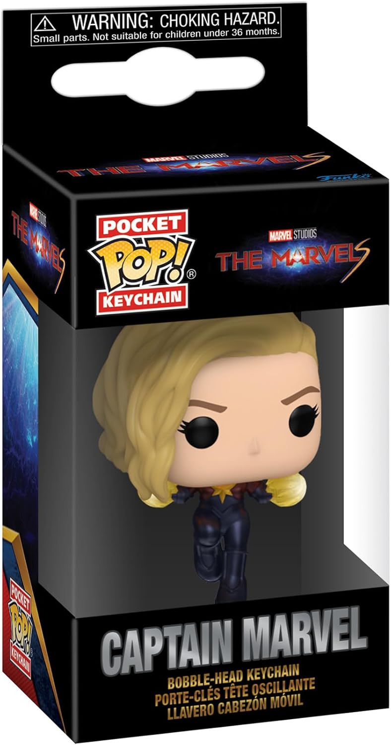 Funko Pop! Keychain: The Marvels - Captain Marvel - Neuartiger Schlüsselanhänger - Vinyl-Minifigur Z