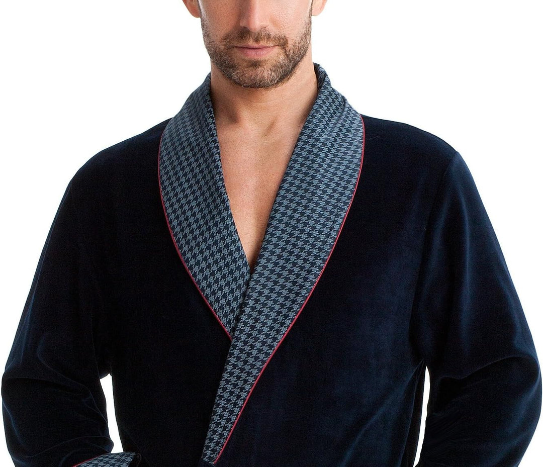 LEVERIE eleganter und kuschelweicher Bademantel (Made in EU) Saunamantel für Herren mit edlem Revers