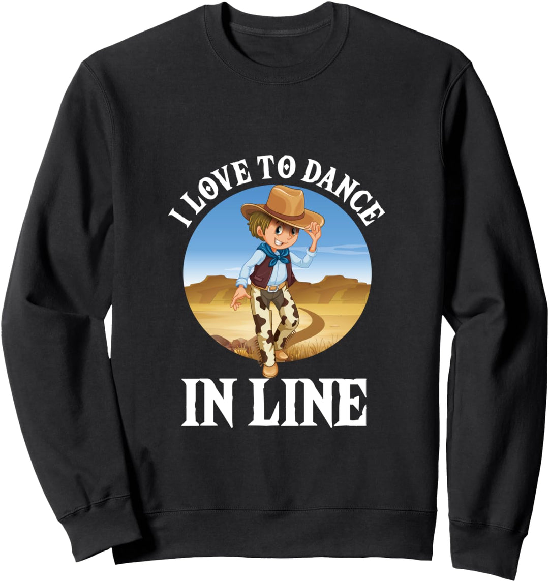 Linedance Line Dancer Cowboy Tanzen Tänzer Western Geschenk Sweatshirt