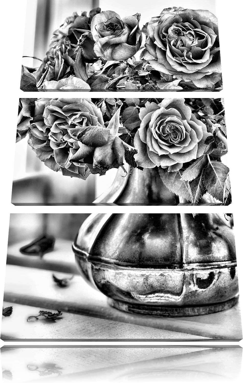 Pixxprint Rosenstrauss als Leinwandbild/Grösse: 3 Teilig (120x80) cm/Wandbild/Kunstdruck/fertig besp