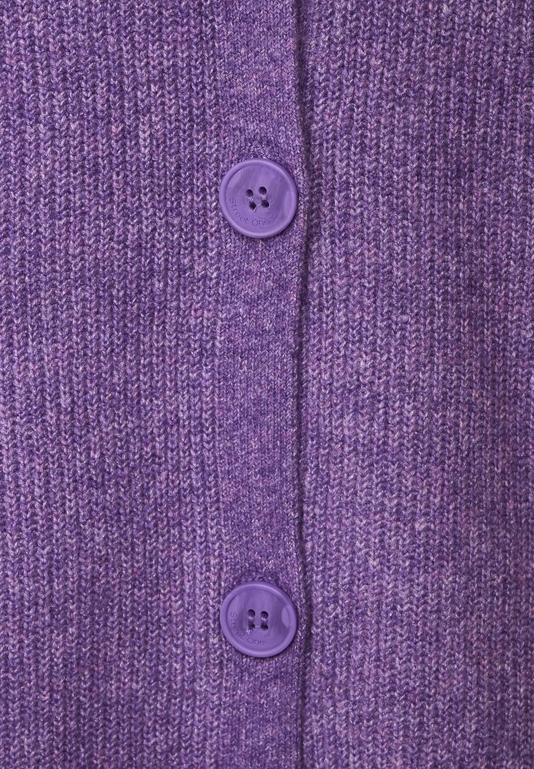 Street One Damen Langer Melange Cardigan 46 Dark Lupine Lilac Melange, 46 Dark Lupine Lilac Melange
