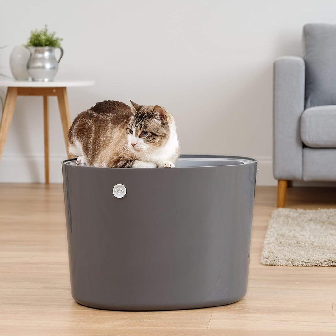 Iris Ohyama, Katzentoilette, Geschlossenes Katzenklo, Schaufel, L53 x T41 x H37 cm, PUNT-530, Grau G