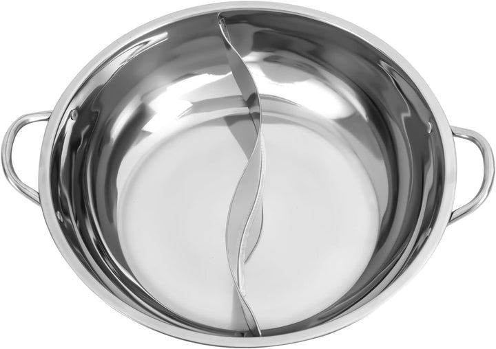 Heisser Topf mit Trennwand, Edelstahl Dual Shabu Shabu, Küche Hot Pot Kochen Suppe Divider Shabu Top