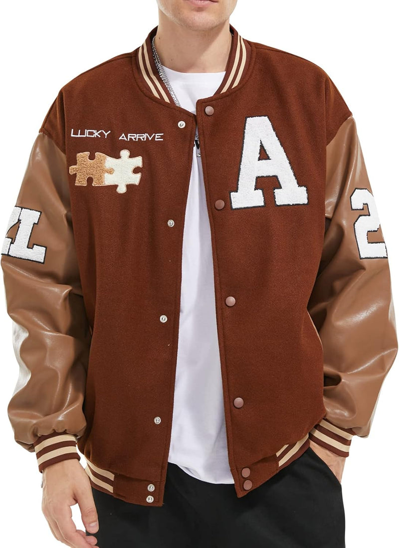 Eocicvvi Herren College Jacke Übergangsjacke Damen Freizeit Jacke Harajuku Stil Sportjacke Streetwea