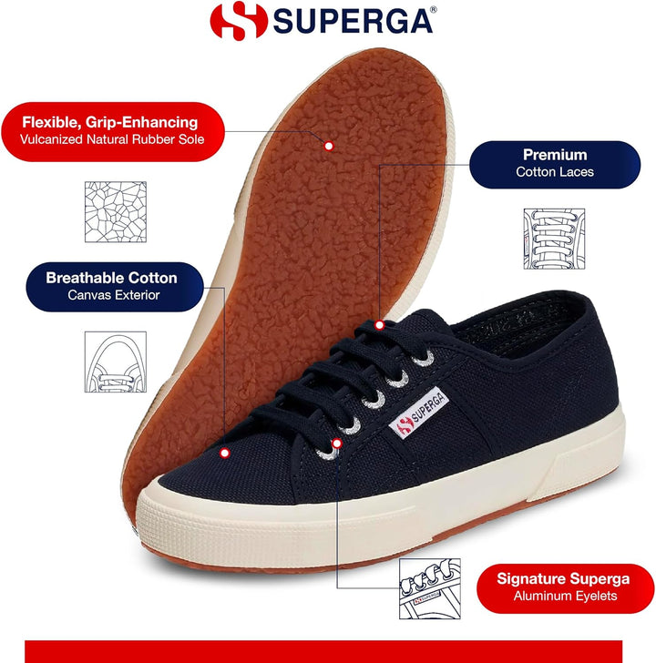 Superga 2750 Linu, Damen Schnürsneaker 39.5 EU Blau Navy White F43, 39.5 EU Blau Navy White F43