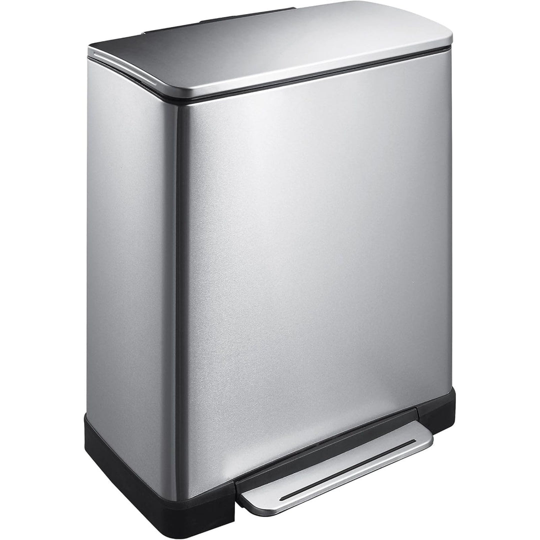 EKO E-Cube Tretmülleimer 28+18L Mülltrenner (34.5 x 50 x 65 cm, Dämpfer-System, Fingerabdruck frei,