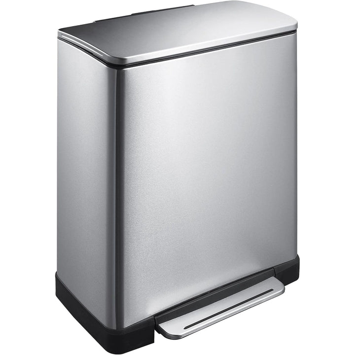 EKO E-Cube Tretmülleimer 28+18L Mülltrenner (34.5 x 50 x 65 cm, Dämpfer-System, Fingerabdruck frei,