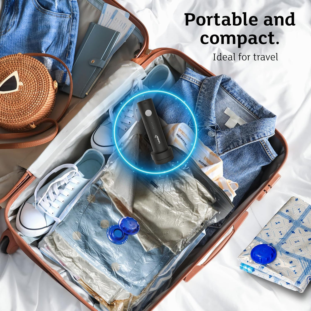 Lavatelli Ultimate Travel Set mit kabelloser USB-C Pumpe & 12 Vakuumbeuteln (6x 40x45 + 6x 40x60 cm)
