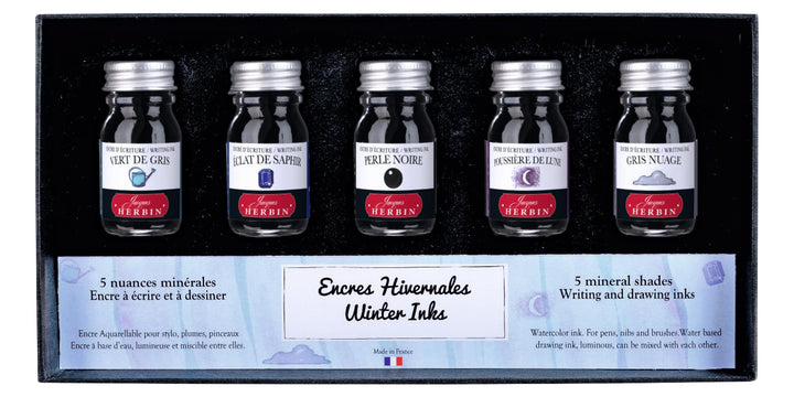 J.Herbin 18504T Tintenset mit 5 Tintenflakons (10ml, ideal für Zeichnen und Kalligraphie, Winter) 1