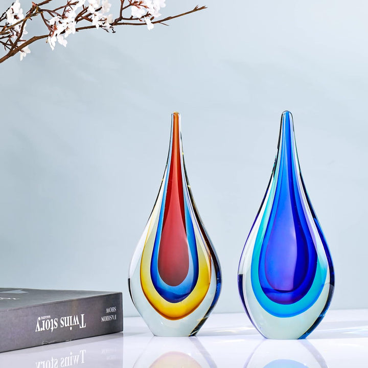 LCCCK Handgefertigte Murano Glas Skulpturen - Elegante Glaskunst Figuren Deko für Wohnzimmer, Fenste
