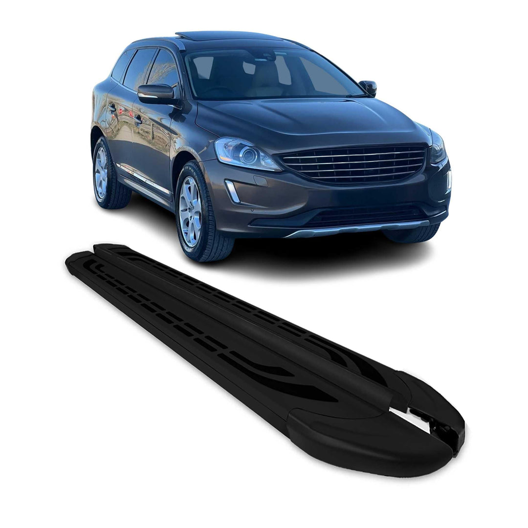 OMAC Trittbretter Seitenschweller Seitenbretter kompatibel mit Volvo XC60 2009-2017 Alu Schwarz FABA