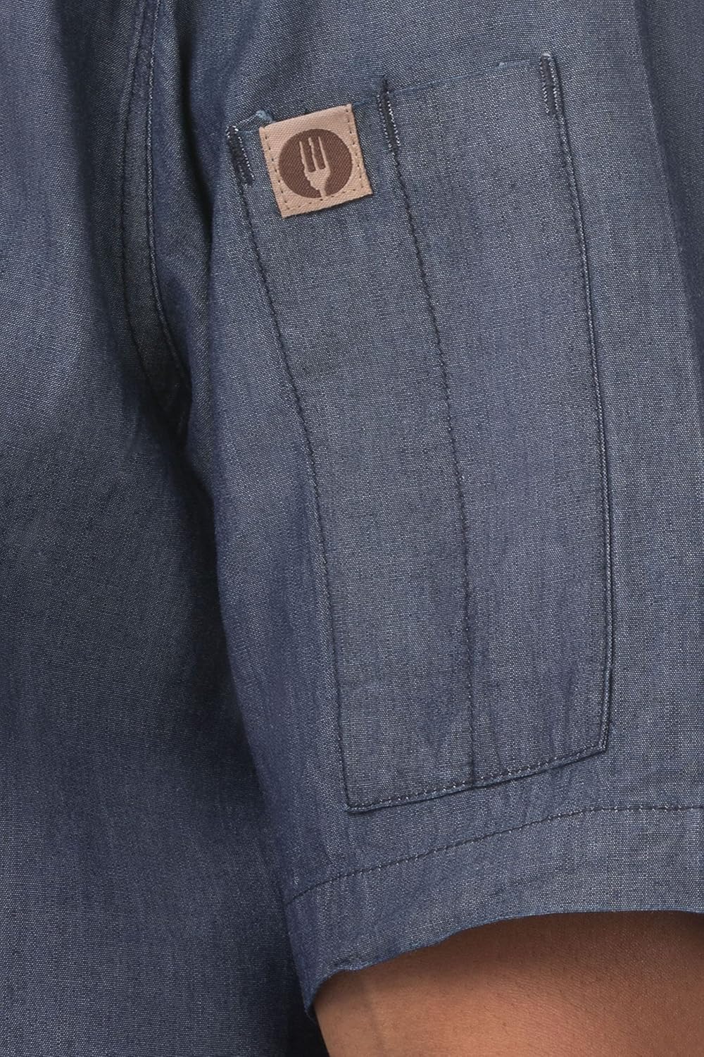 Chef Works Detroit Kurzarm Hemd Denim, SKS002-IBL-XS XS strapazierfähig Indigoblau