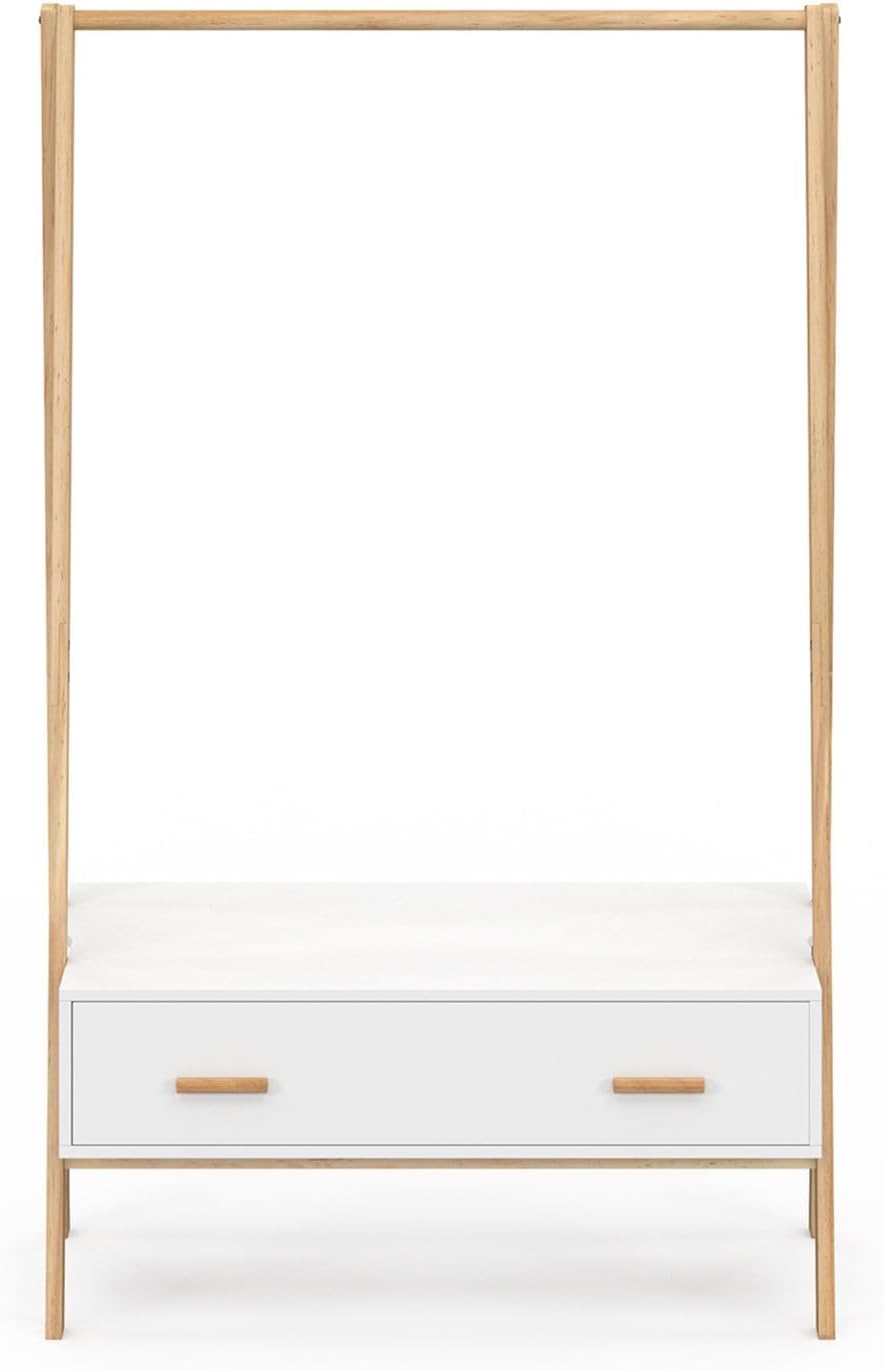 IDMarket - Kindertrage Tipi Leon 130 cm mit 1 Tür weiss und Holz