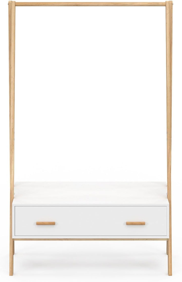 IDMarket - Kindertrage Tipi Leon 130 cm mit 1 Tür weiss und Holz