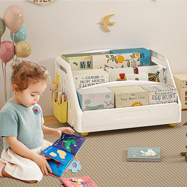NUODWELL Kinderregal, Kinderregal mit 3 Ebenen, Montessori-Regal, Organizer für Bücher und Spielzeug