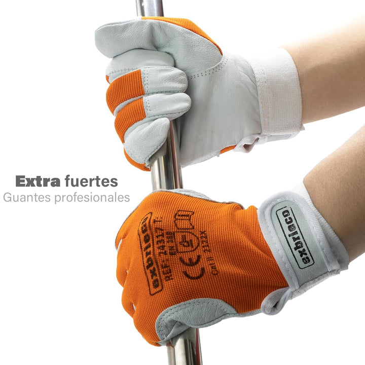 EXBRIECO 1, 3, 6 oder 12 Paar, Gartenhandschuhe aus Leder, Lammfellhandschuhe, Arbeitshandschuhe aus