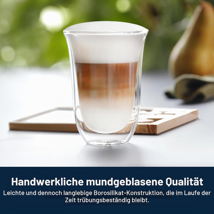 De'Longhi Gläser Set DLSC312, 2 doppelwandige Thermogläser mit Isolierfunktion für kalte und warme G