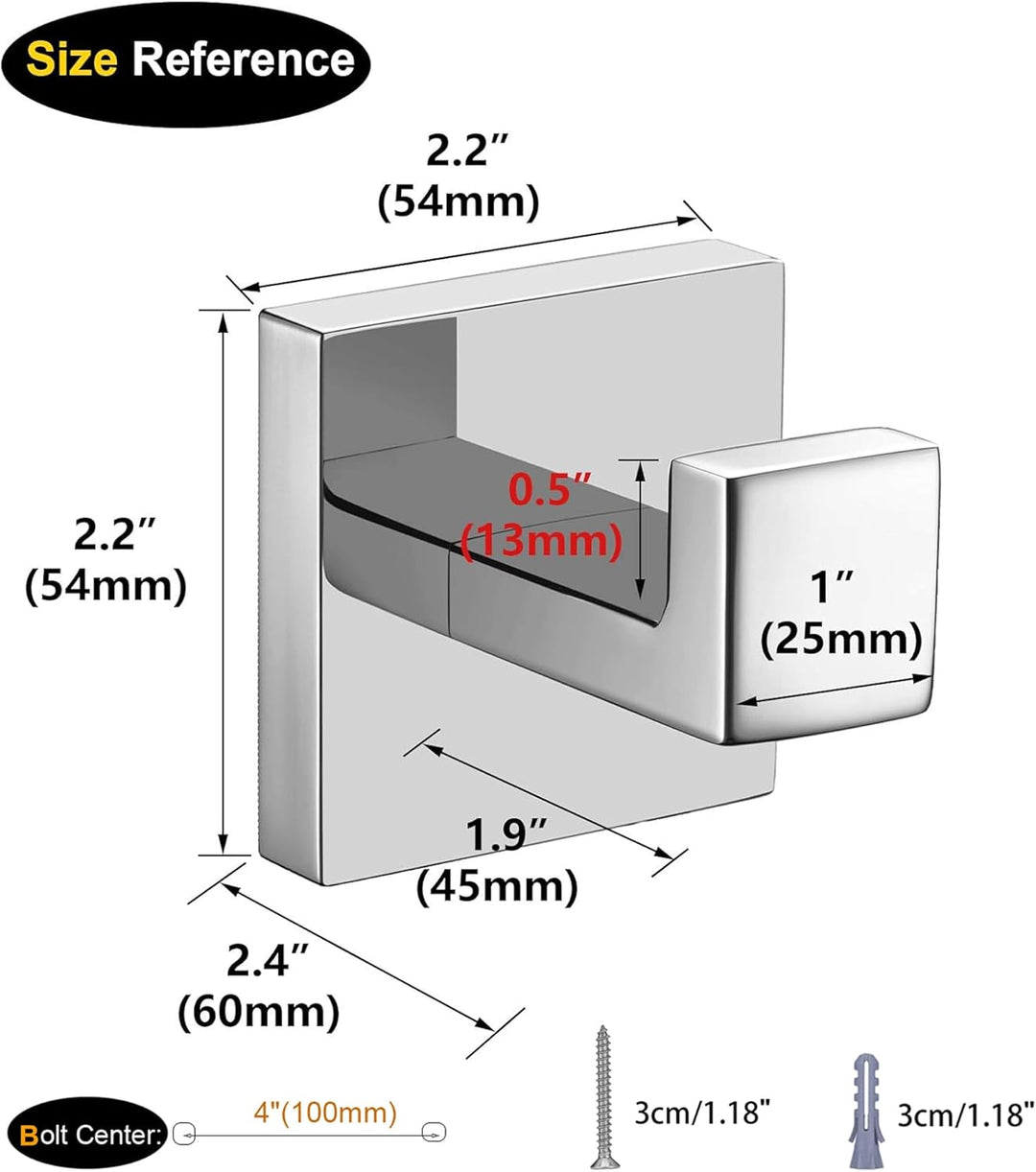 Nolimas Badetuchhaken SUS 304 Edelstahl, quadratisch, für Kleidung, Handtuch, Mantel, Kleiderhaken,