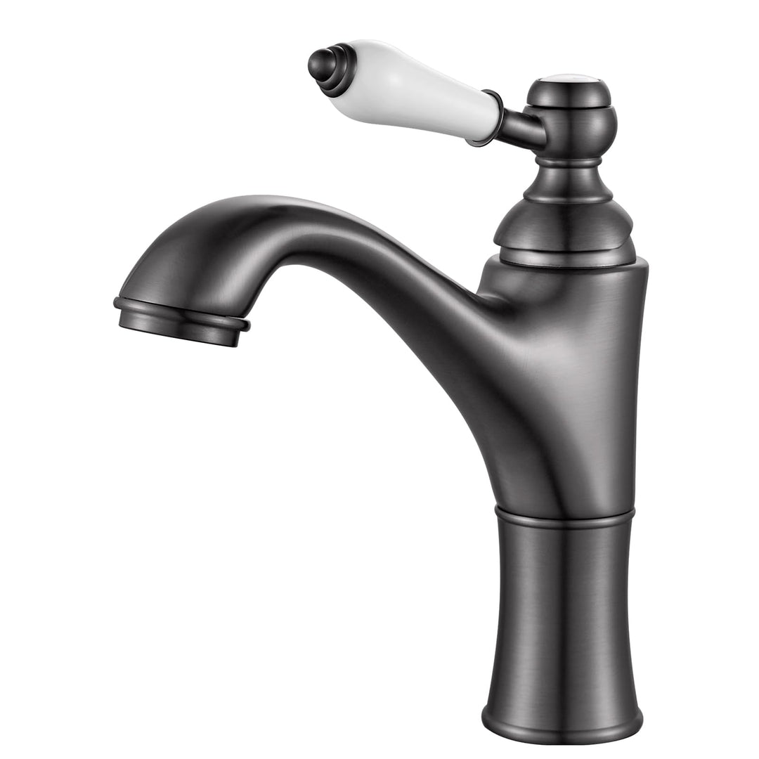 Wasserhahn Bad Dunkelgrau, Waschtischarmatur Mischbatterie Waschbecken Armaturen, Einhebel-Badezimme