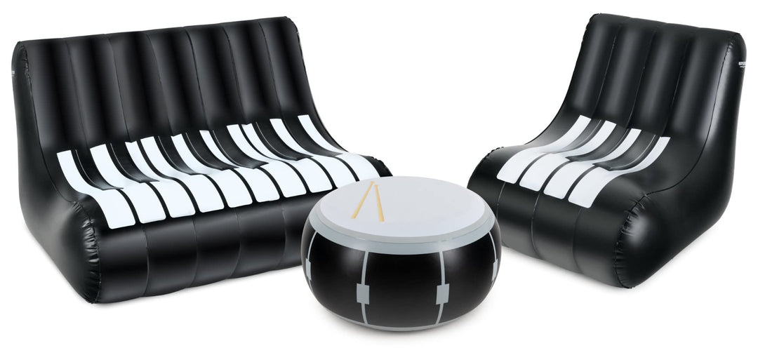 Stagecaptain IF-Set Aufblasbares Loungemöbel-Set - Sitzgarnitur aus PVC - Bestehend aus einem Tisch,