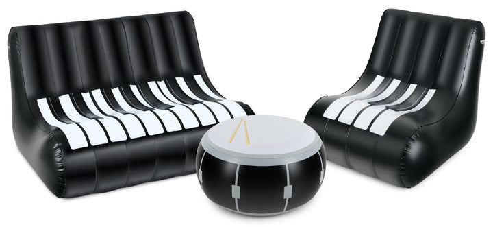 Stagecaptain IF-Set Aufblasbares Loungemöbel-Set - Sitzgarnitur aus PVC - Bestehend aus einem Tisch,