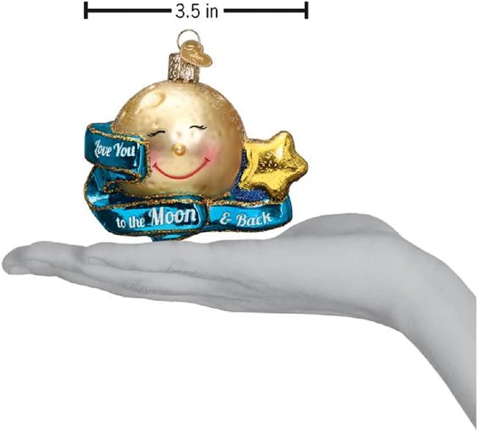 Old World Christmas Ornaments Love You to The Moon &amp; Back Glasornamente für Weihnachtsbaum
